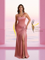 Gorgeous Square Criss Cross Soft Satin Side Slit Floor-Length Mermaid Bridesmaid Dresses