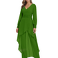 Luxury Black Formal Trousers Set High-Low Chiffon Top with Sparkling Beaded Detail