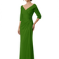 Elegant 3/4 Sleeve Mother of the Brides Dresses Mom Outfits Wedding Satin