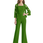 Mother of the Bride Jumpsuit with Lace Jacket 3/4 Sleeve Formal Pant Suit