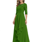 3/4 Sleeve Mother of the Bride Dress with Lace Embroidery High-Low Hem 2026