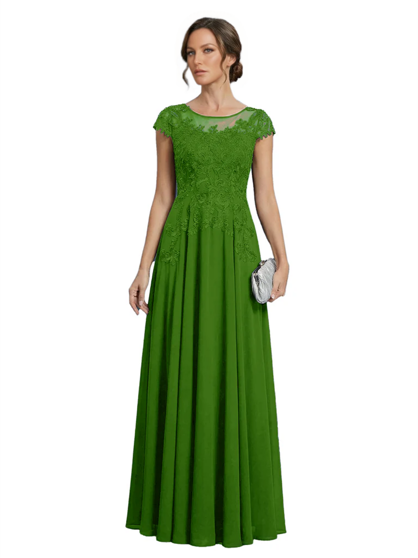 Chic Long A-Line Chiffon Mother of the Brides Dresses Sequin Mom Outfits For Wedding