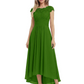 Elegant Evening Gown Trending 2026 Styles with Cap Sleeves High-Low Skirt