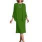 3 PCS Knee-Length Mother of Bride Dresses Prom Dress Evening Dress with Sheer Sleeves and Jacket