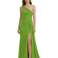 One Shoulder Mother of Bride Dress Ruffle Formal Gowns Mermaid Floor Length Train Slit