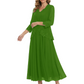 3/4 Sleeve Chiffon Mother of the Brides Dresses V-Neck Wedding Party Gowns