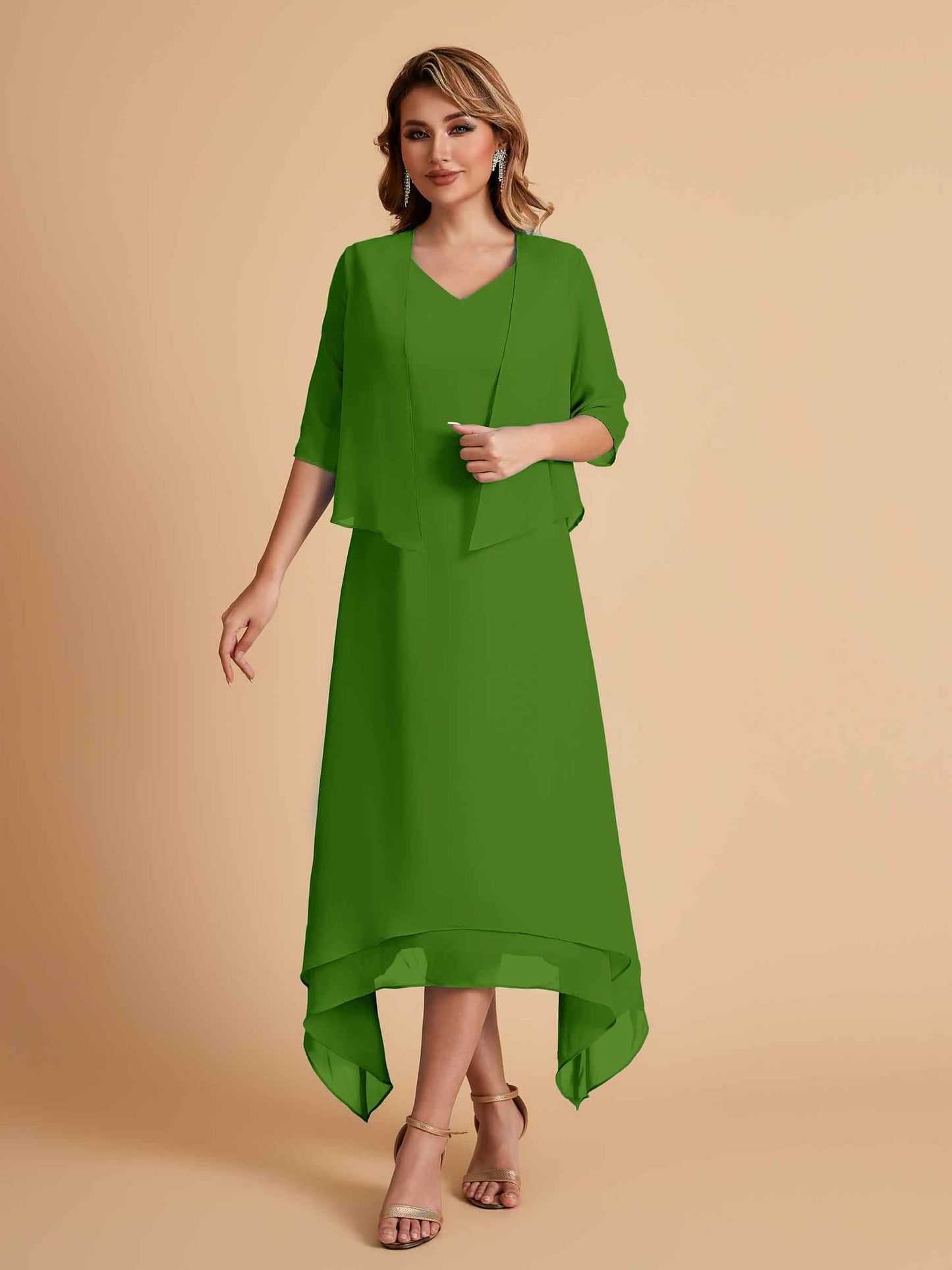 Elegant A-line Chiffon Short Sleeves Mother of the Brides Dresses Online