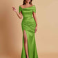 Elegant Soft Satin Off-the-shoulder Side-Slit Mermaid Bridesmaid Dresses