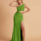 Sexy One-Shoulder Waist Cutout With High Split Floor-Length Bridesmaid Dresses