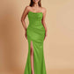 Sexy Soft Satin Mermaid Side Slit Floor-Length Mermaid Bridesmaid Dresses