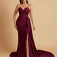 Sexy Soft Satin Mermaid V-neck Floor-Length Mermaid Bridesmaid Dresses