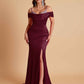 Elegant Soft Satin Mermaid Spaghetti Straps Floor-Length Mermaid Bridesmaid Dresses