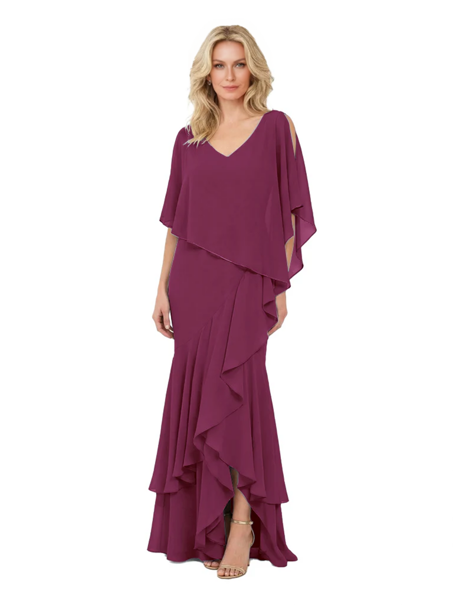 Chic Long A-Line Chiffon Mother of the Brides Dresses Sequin Mom Outfits