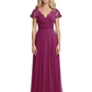 Mother of the Bride Dress Cap Sleeves and V-Neckline with Embroidered Lace Shoulders