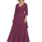 Luxury Formal Mother of Bride Dress Sparkling Sequin Top & Flowy Chiffon Skirt with Shawl