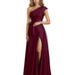 Wedding Mother of the Bride Dress One Shoulder and High Slit Formal Dresses