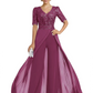 V-Neck Chiffon Mother of the Brides Jumpsuits Dresses Floor Length A-Line Lace