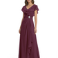 Elegant Mother of the Groom Dress Cascading Ruffle Chiffon Formal Gown Rhinestone