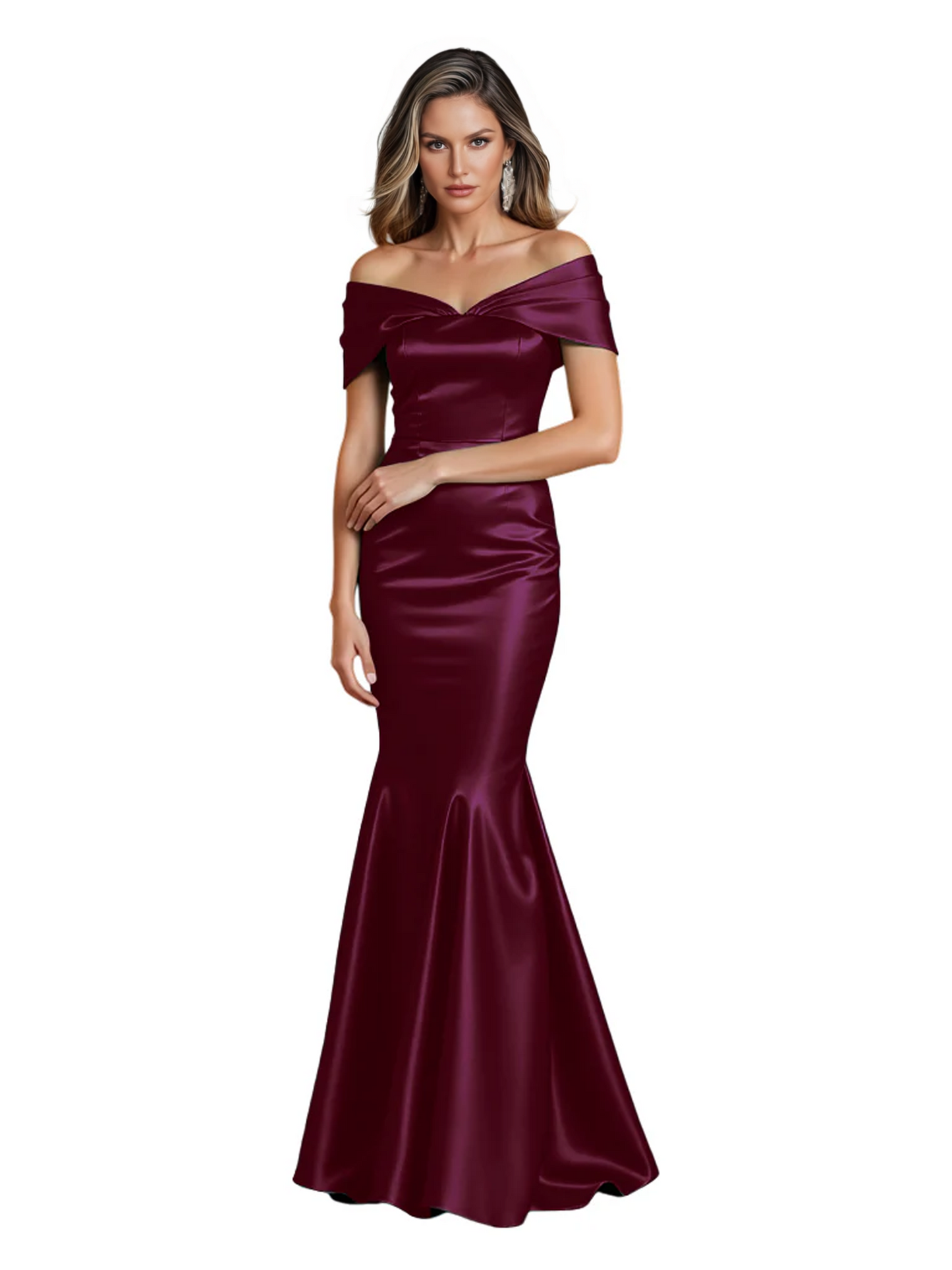 Luxury Emerald Formal Dress Off-the-Shoulder Satin Gown Trumpet Silhouette
