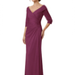Elegant 3/4 Sleeve Mother of the Brides Dresses Mom Outfits Wedding Satin
