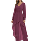 Luxury Black Formal Trousers Set High-Low Chiffon Top with Sparkling Beaded Detail
