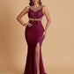 Sexy Soft Satin Mermaid Illusion Side Slit Floor-Length Bridesmaid Dresses Online