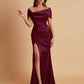 Elegant Soft Satin Off-the-shoulder Side-Slit Mermaid Bridesmaid Dresses