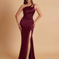 Sexy Soft Satin Mermaid One Shoulder Floor-Length Mermaid Bridesmaid Dresses