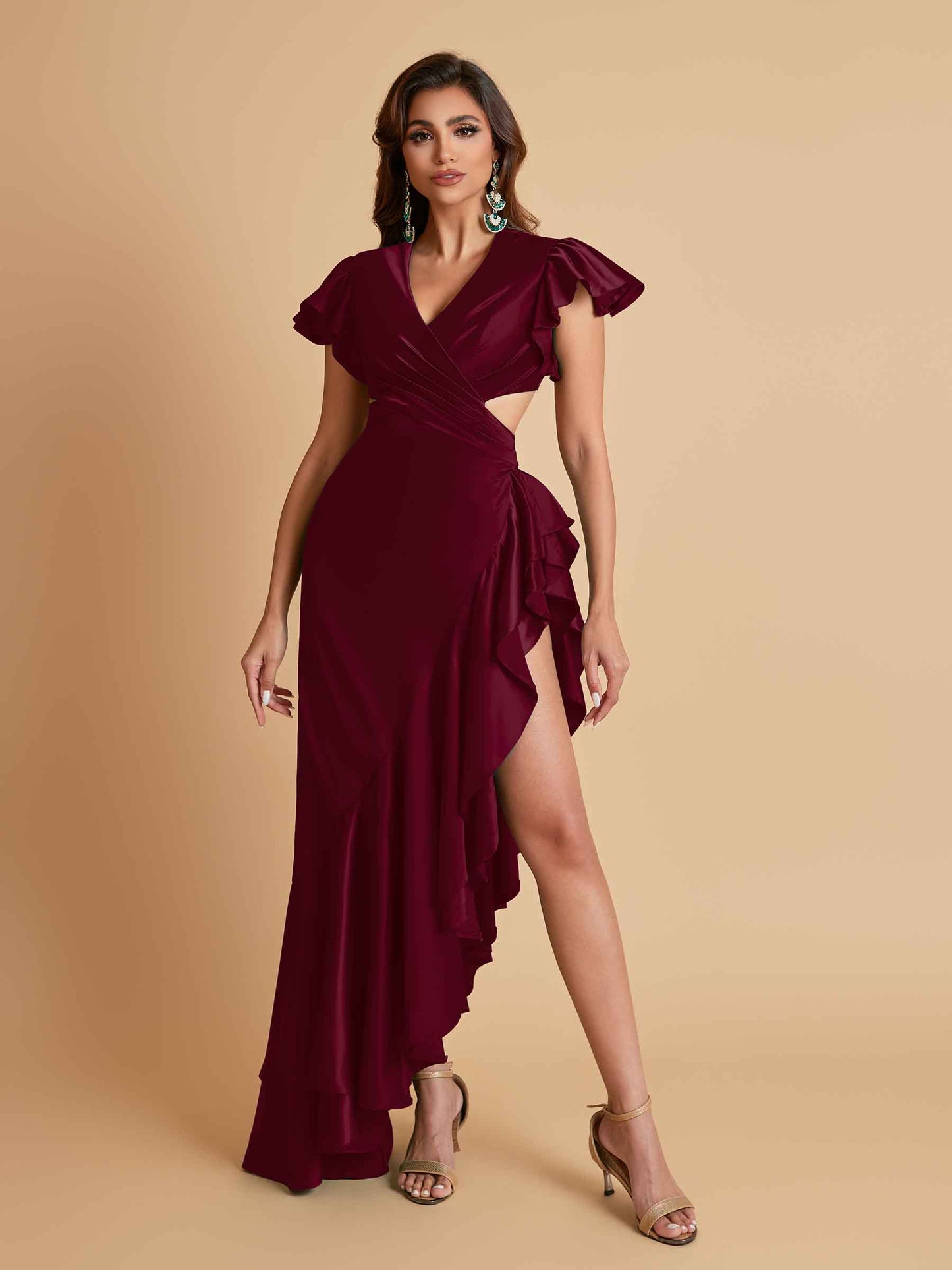 Sexy Soft Satin Mermaid Side Slit Floor-Length Mermaid Bridesmaid Dresses