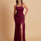 Gorgeous Square Criss Cross Soft Satin Side Slit Floor-Length Mermaid Bridesmaid Dresses