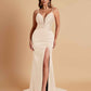 Sexy Soft Satin V-neck Spaghetti Strap Side-Slit Mermaid Bridesmaid Dresses
