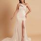 Elegant Soft Satin Sweetheart One Shoulder Side-Slit Mermaid Bridesmaid Dresses
