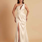 Sexy One Shoulder Soft Satin Side Slit Floor-Length Mermaid Bridesmaid Dresses