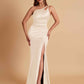 Sexy Soft Satin Mermaid One Shoulder Floor-Length Mermaid Bridesmaid Dresses