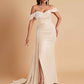 Elegant Soft Satin Mermaid Off Shoulder Floor-Length Mermaid Bridesmaid Dresses