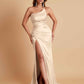 Gorgeous Strapless Soft Satin Side Slit Floor-Length Mermaid Bridesmaid Dresses