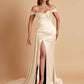 Sexy Soft Satin Sweetheart Off-the-shoulder Strapless Side-Slit Mermaid Bridesmaid Dresses
