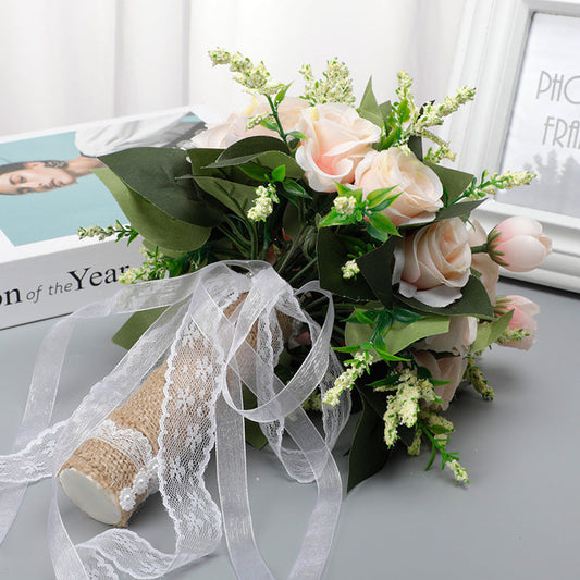 Wedding Flower For The Groom And Bride, Simulated Rose Wedding Bouquet