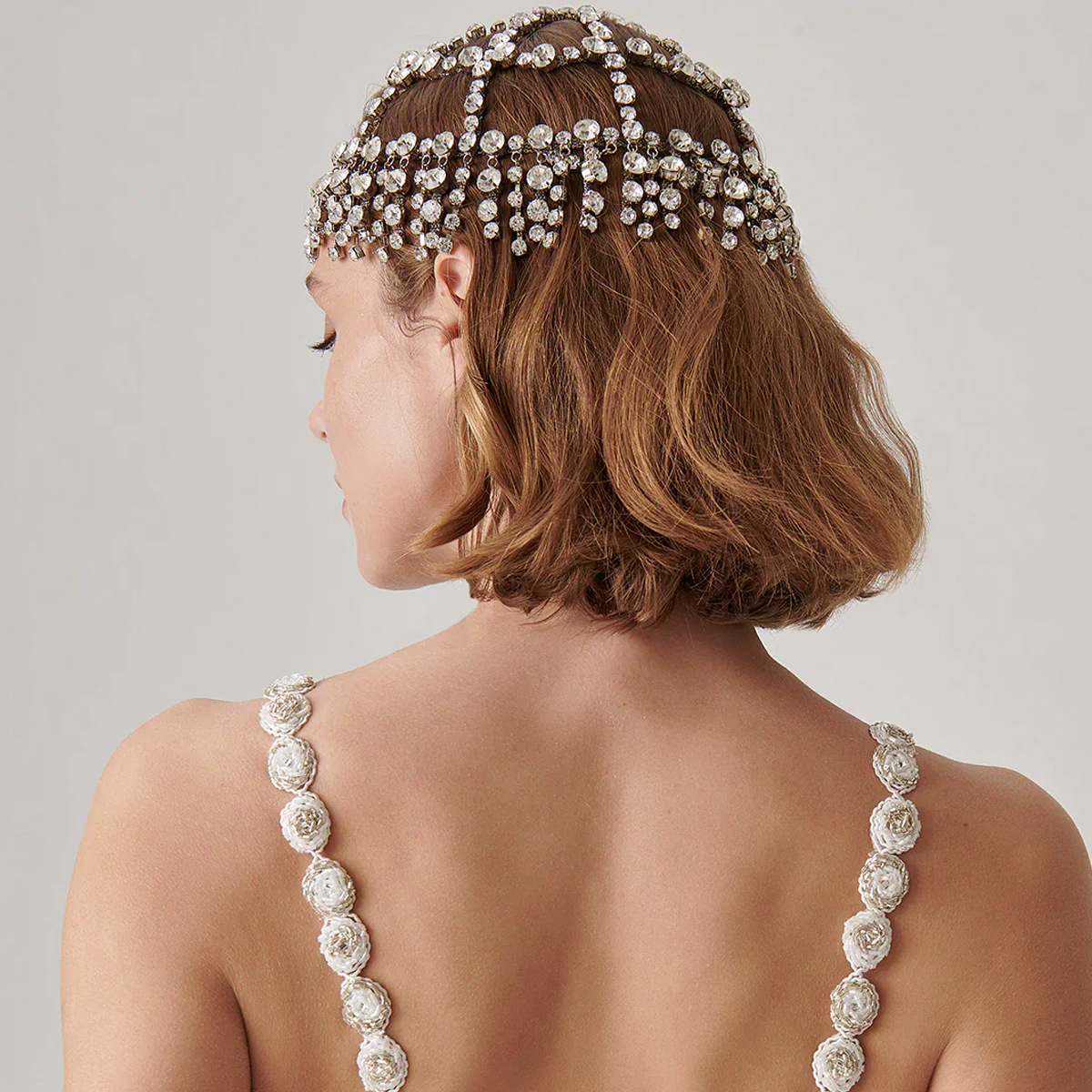Silver Crystal Tassels Rhinestone Head Chain Headband Forehead Jewelry