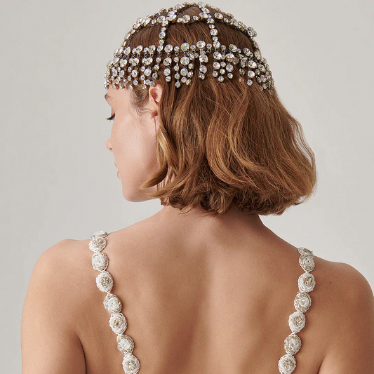 Silver Crystal Tassels Rhinestone Head Chain Headband Forehead Jewelry