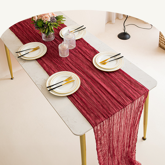 Cheesecloth Table Runner for Wedding Reception Bridal Shower Baby Shower Boho Party Table Décor