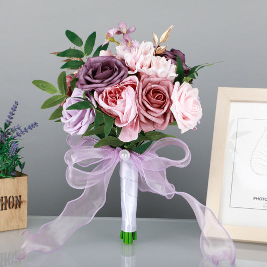 Wedding Flower For The Groom And Bride, Simulated Rose Wedding Bouquet