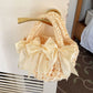 satin basket bucket bag bow woven handbag fashionable versatile single shoulder woven bag