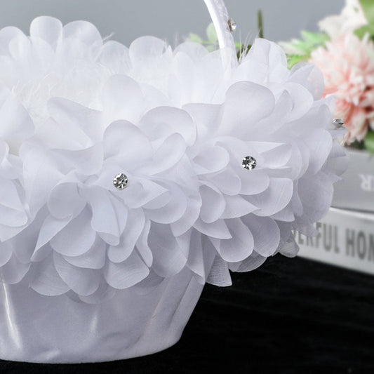Wedding Flower Basket Pure White Flower Flower Girl Flower Basket