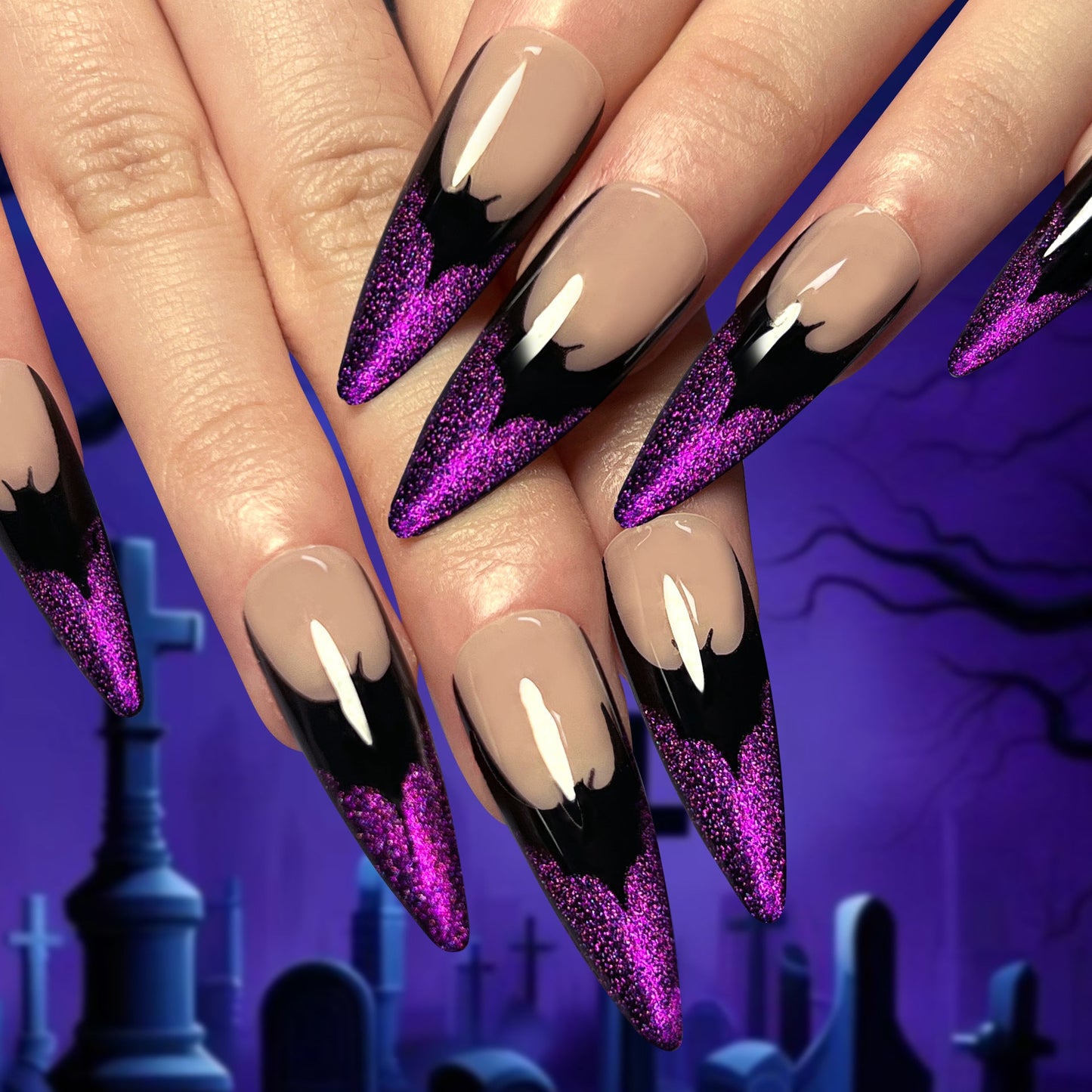 Halloween Wearable Nail Art Stickers Ghost Nail Decals Horror Ghost Long