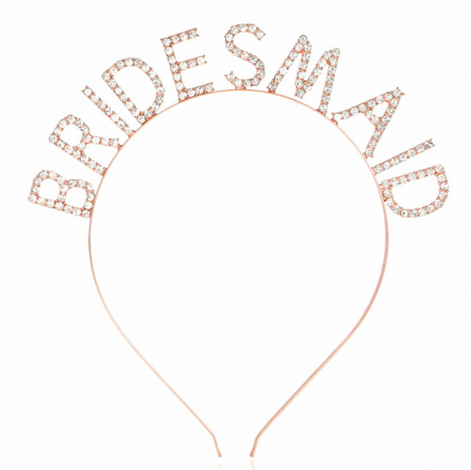 Simple Alloy Rhinestone Letters BRIDESMAID Or TEAMBRIDE Bridal Headband