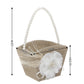 Linen/Satin Vintage Flower Girl Holding Flower Basket