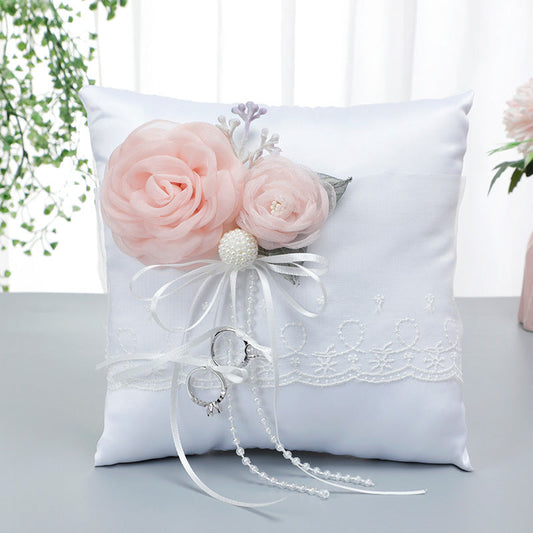 New Arrival Creative and Unique Portable Simulation Flower Decoration Wedding Ring Pillow