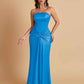 Sexy Soft Satin Mermaid Strapless Floor-Length Mermaid Bridesmaid Dresses