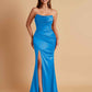 Sexy Soft Satin Mermaid Side Slit Floor-Length Mermaid Bridesmaid Dresses